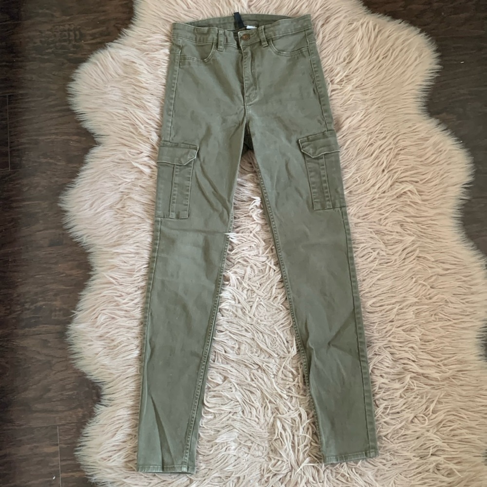 H&M/Divided Women's Olive Green Skinny Cargo Jeans